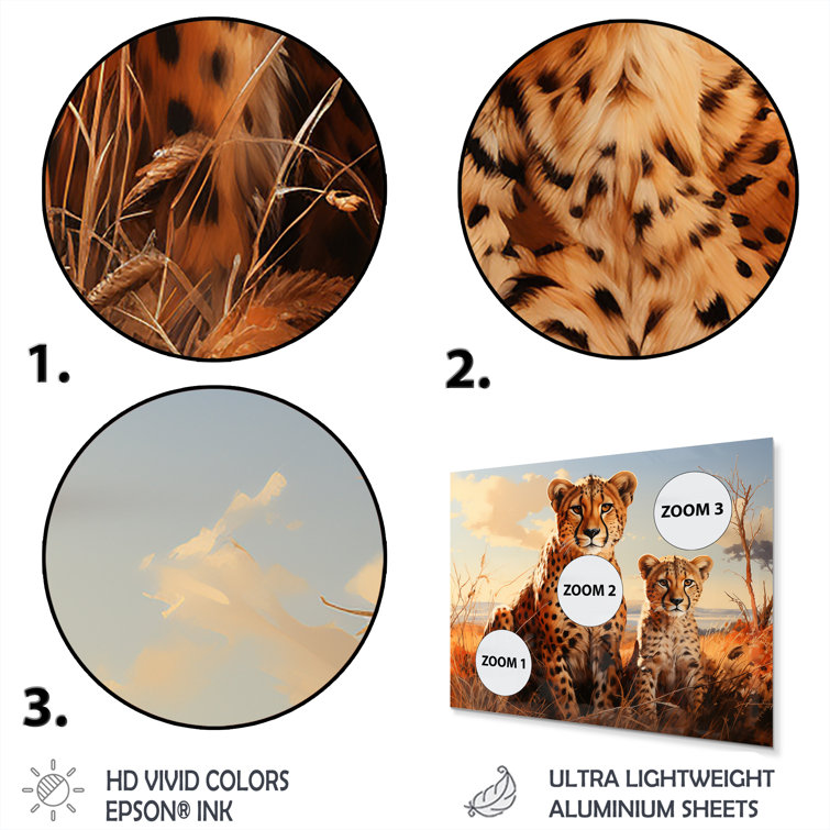 DesignArt Cheetah Family In Africa Animals Metal Wall Art Prints Set Wayfair Canada